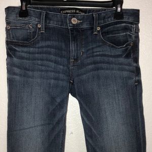 Express jeans, stretchy blue flare